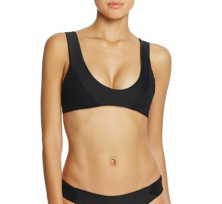 Tori Praver Solid Sofia Smocked Bikini Top