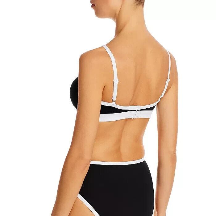 Top de bikini bandeau con botón de natación AQUA MSRP $58 # U2 414/XL NUEVO