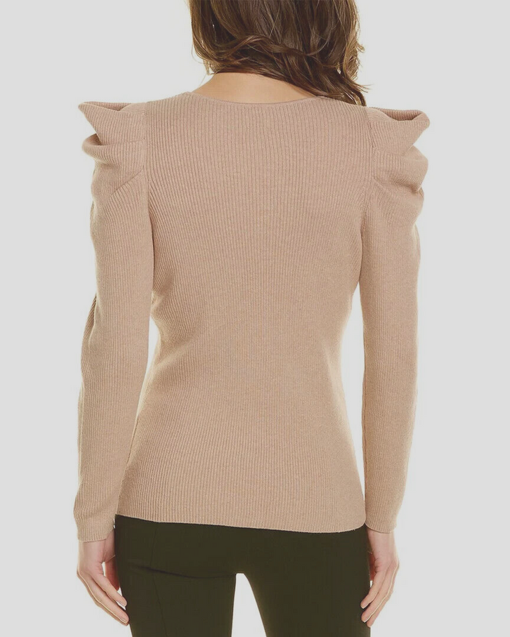 Suéter acanalado con manga farol para mujer de Anne Klein MSRP $ 99 Talla L # 5D 2209 NUEVO