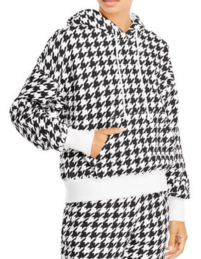 AQUA x Scout the City Houndstooth Print Hoodie Size XS # 6D 1501 NEW