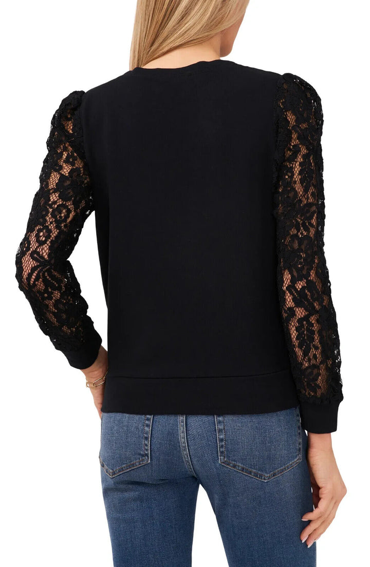 1. Sudadera con cuello redondo y manga larga de encaje STATE Talla XS # 4B 445 NUEVO