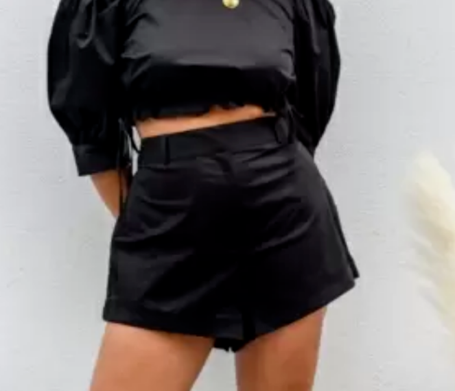 Danielle Bernstein High-Cut Solid Shorts