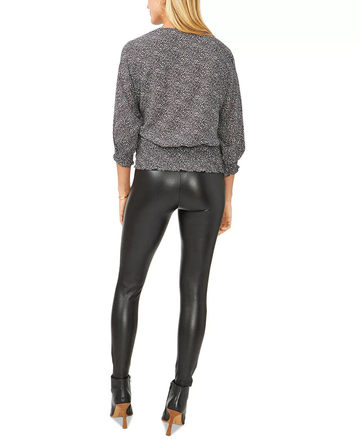 Top campesino estampado con dobladillo fruncido de Vince Camuto MSRP $ 79 Talla M # 6D 1669 NUEVO