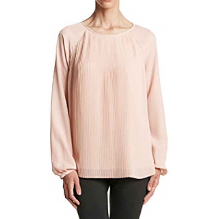 Calvin Klein Pleated Blouse MSRP $89.50 Size S # 4D 494 NEW