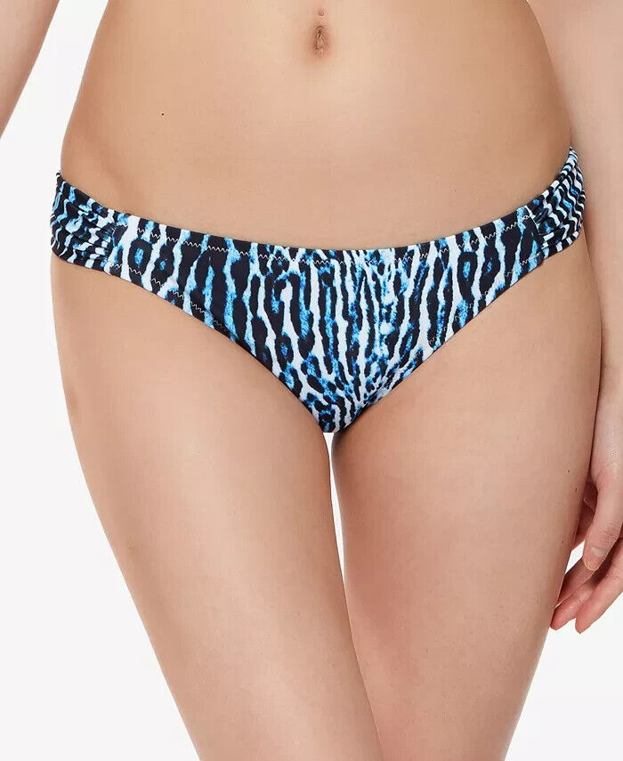 JESSICA SIMPSON Printed Shirred Hipster Bikini Bottom $44 Size M # U10 360 NEW