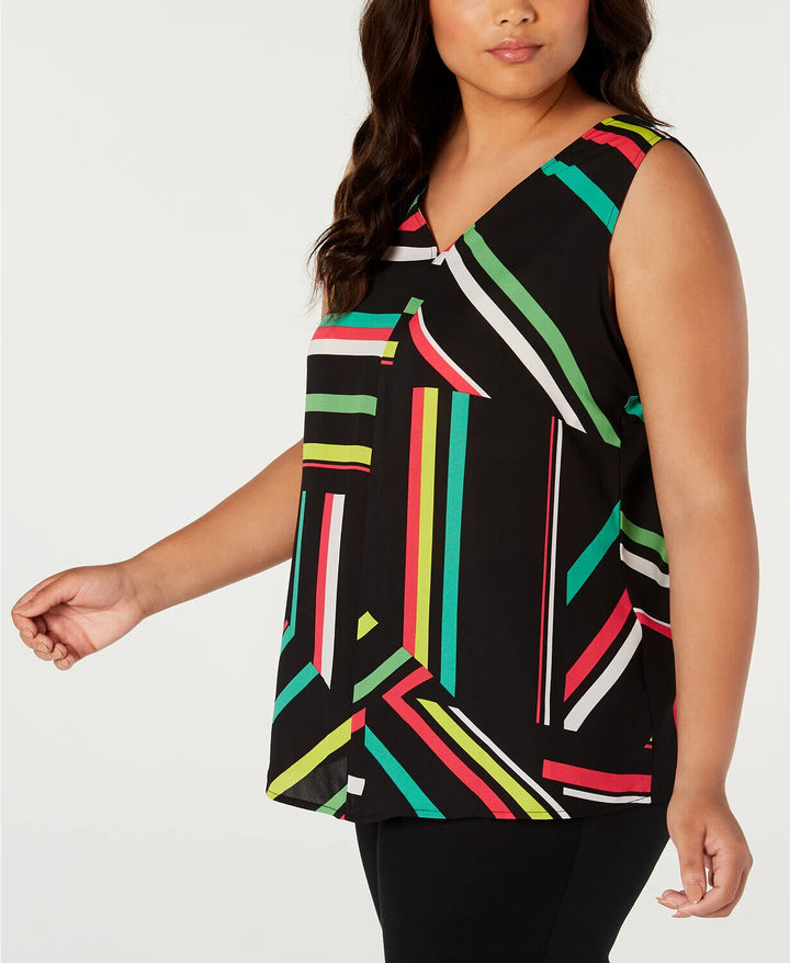 Top estampado Bar III Trendy Plus Size MSRP $69 Talla 1X # 6A 1287 NUEVO