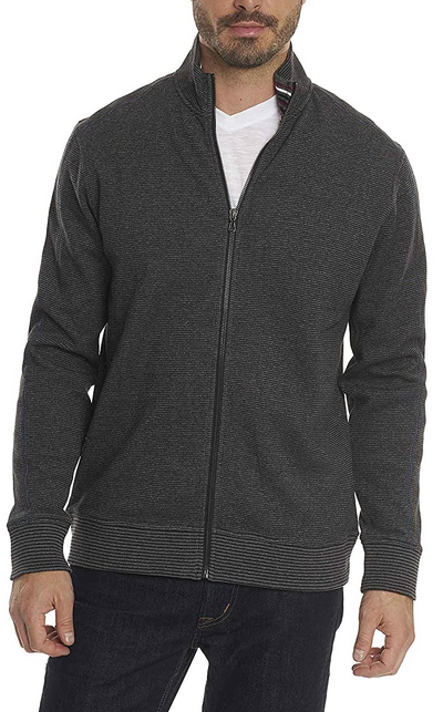 Robert Graham Oneonta Front-Zip Cotton Sweater Size 2XL # 23C 109 NEW