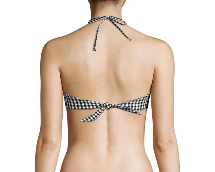 Shoshanna Classic Gingham Knot Front Bikini Top MSRP $145 Tamaño DD # 30C 73 NUEVO
