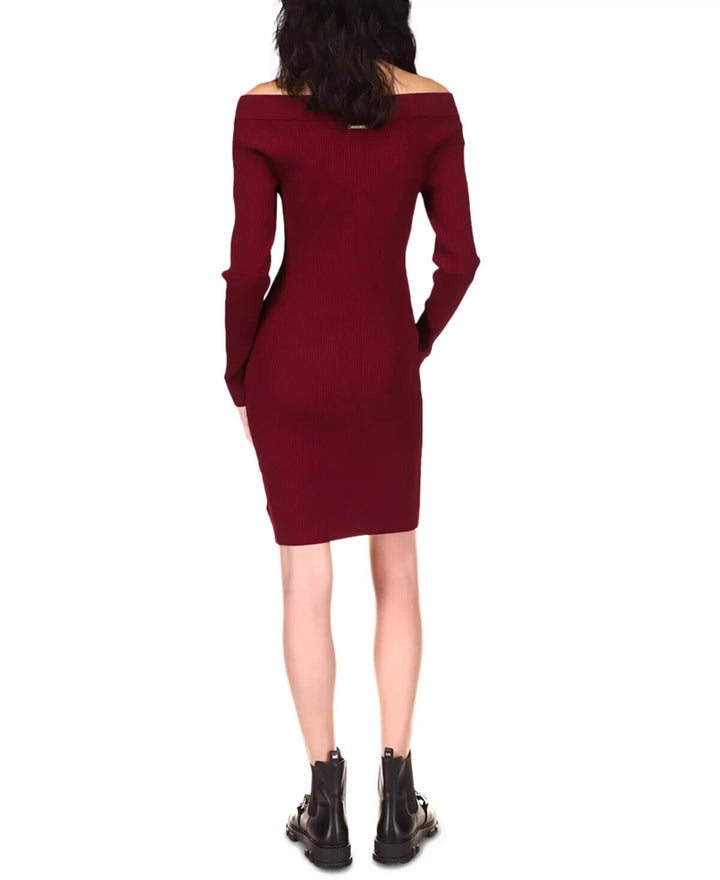 Michael Kors Vestido de canalé con hombros descubiertos