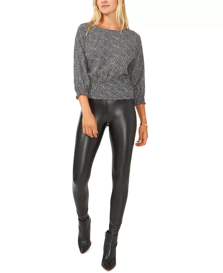 Top campesino estampado con dobladillo fruncido de Vince Camuto MSRP $ 79 Talla M # 6D 1669 NUEVO