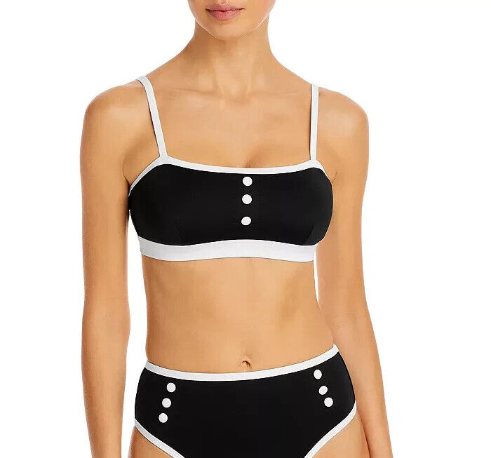 Top de bikini bandeau con botón de natación AQUA MSRP $58 # U2 414/XL NUEVO