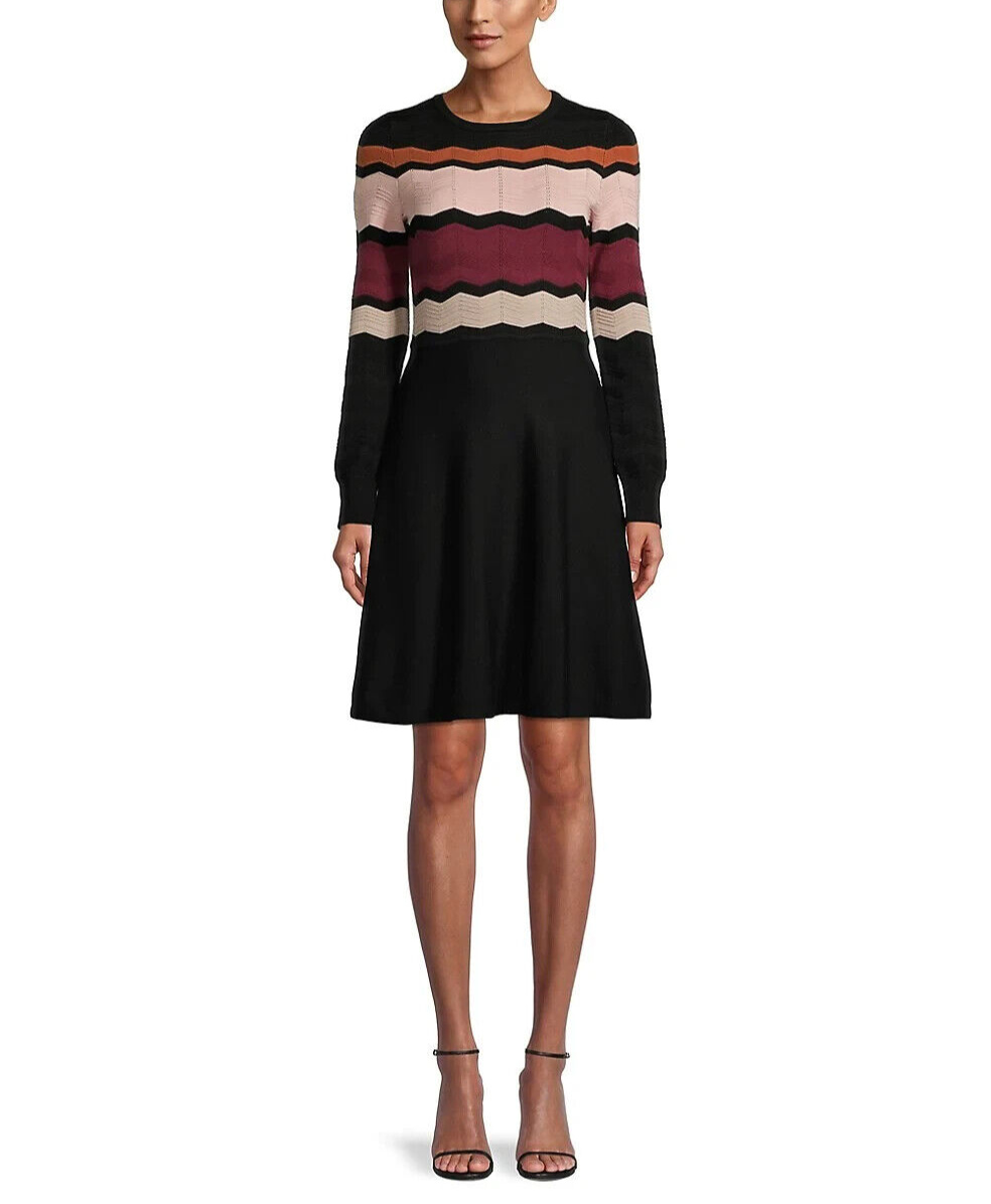 Vince Camuto Chevron-Stripe Knit Fit-&-Flare Dress – DGFOutlet
