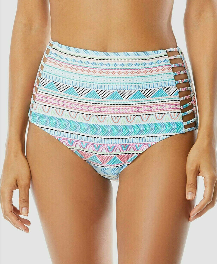 Coco Reef Captivate Printed Strappy Bikini Bottoms MSRP $53 Size L # 30D 112 NEW