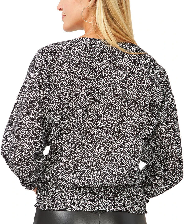 Top campesino estampado con dobladillo fruncido de Vince Camuto MSRP $ 79 Talla M # 6D 1669 NUEVO