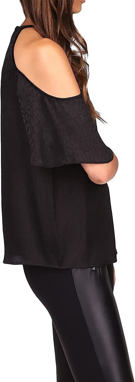 MICHAEL Michael Kors Top con hombros descubiertos y estampado de guepardo $88 Talla S # 6D 1658 NUEVO