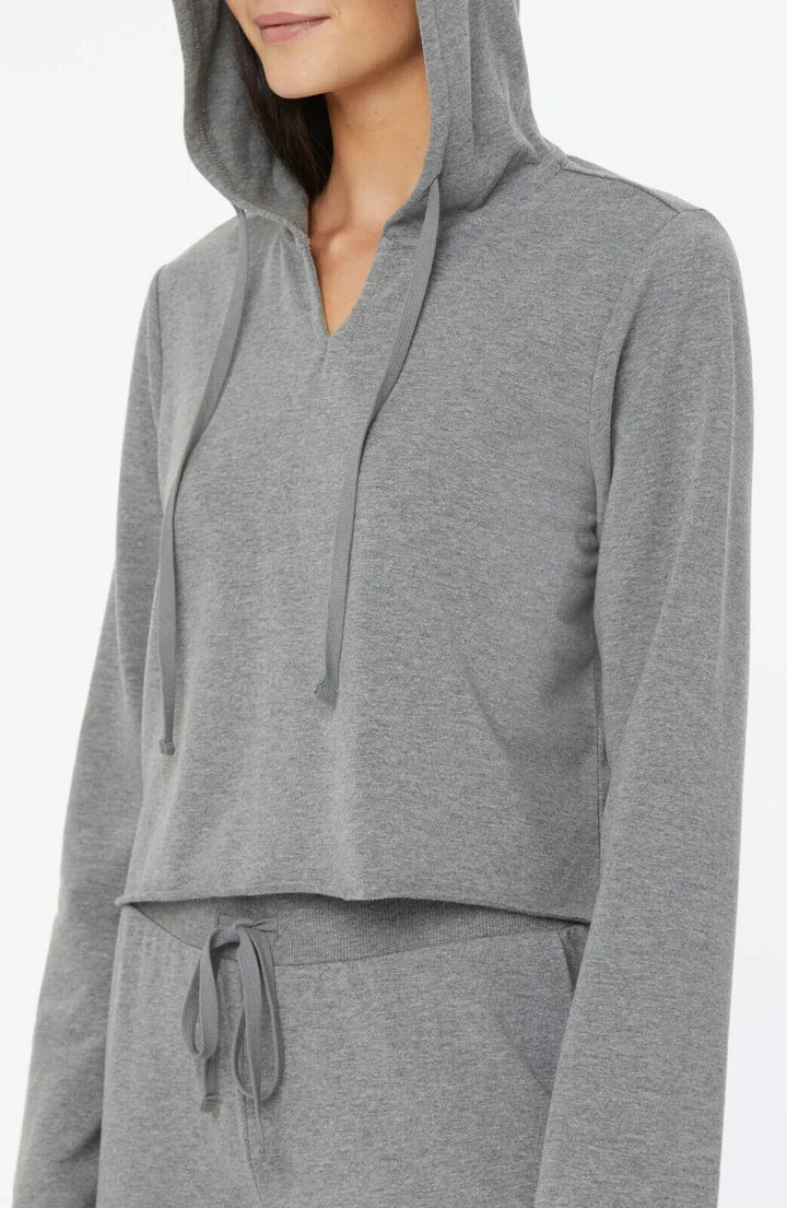 Sudadera con capucha y cuello dividido de felpa francesa recortada de NYDJ MSRP $ 69 Talla XL # 4B 433 NUEVO