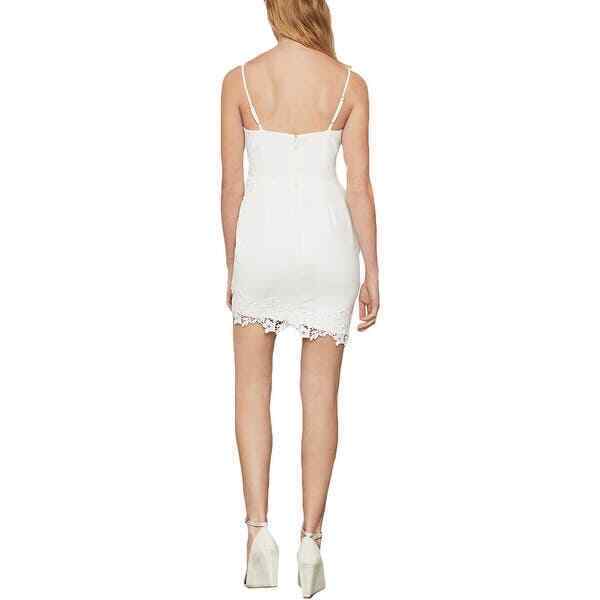 Minivestido con apliques de encaje de Bcbgmaxazria MSRP $268 Talla 8 # 8B 1367 NUEVO