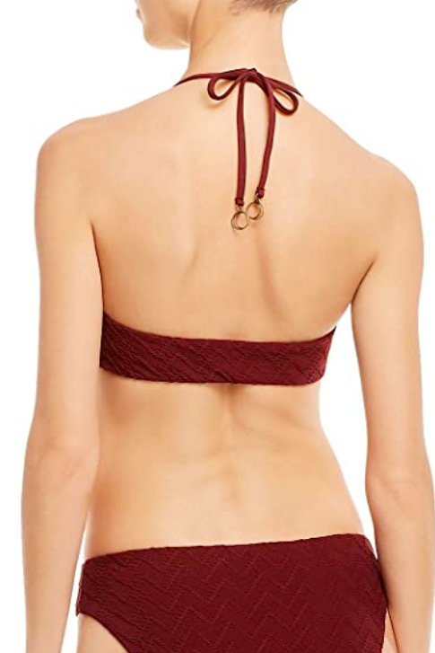 SOLUNA Top de bikini texturizado con cordones en la parte delantera MSRP $ 50 Tamaño M # 30C 224 NUEVO