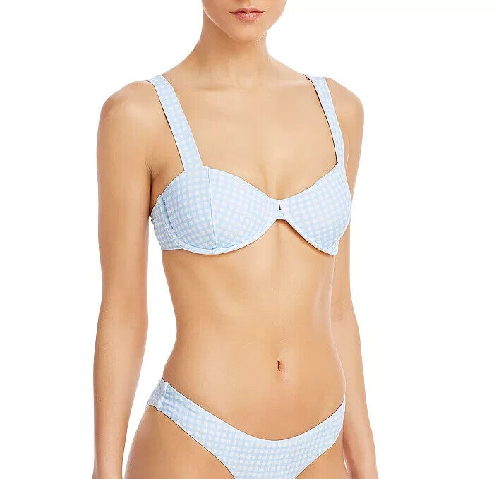 AQUA Swim Impreso Underwire Bandeau Bikini Bra MSRP $ 58 Talla S # U2 436 NUEVO