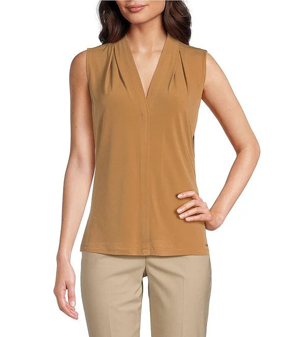 Calvin KleinV Neckline Sleeveless Tank