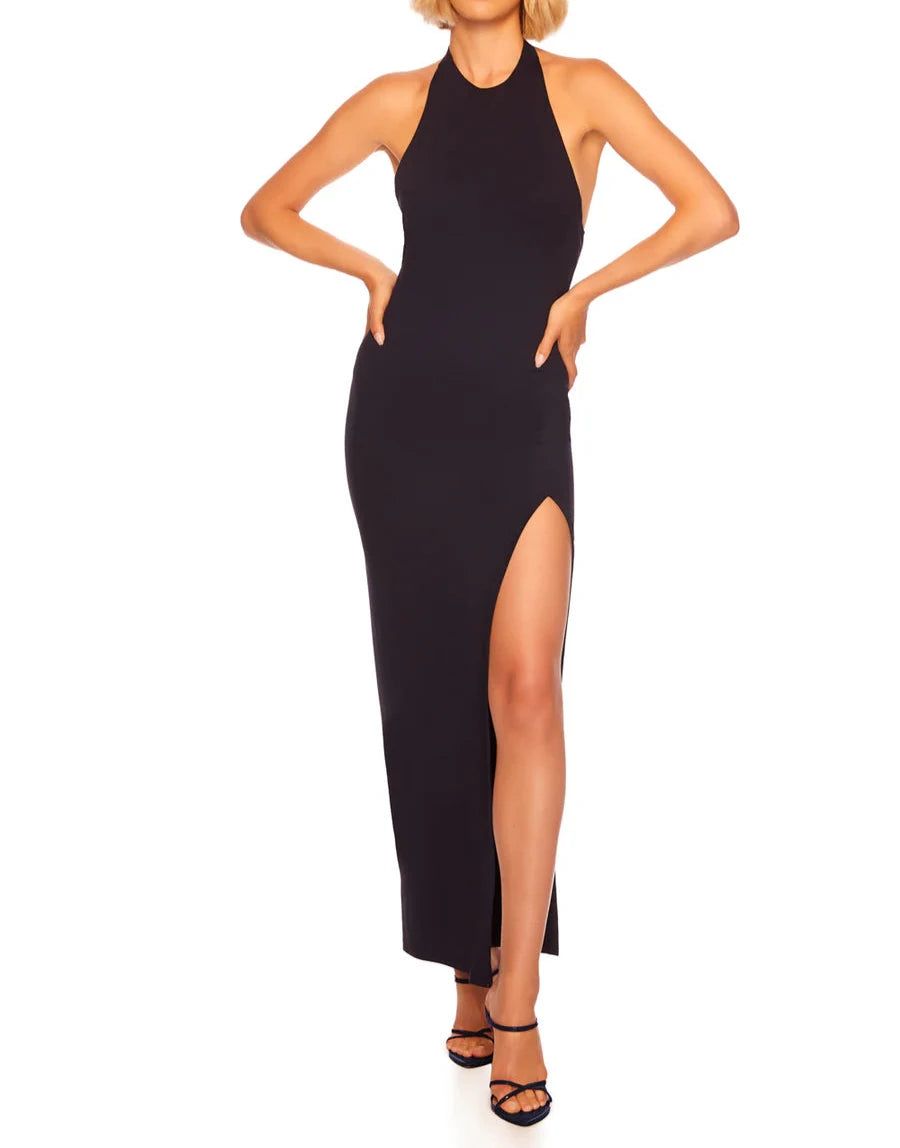 Susana Monaco Low Back Halter Maxi Dress