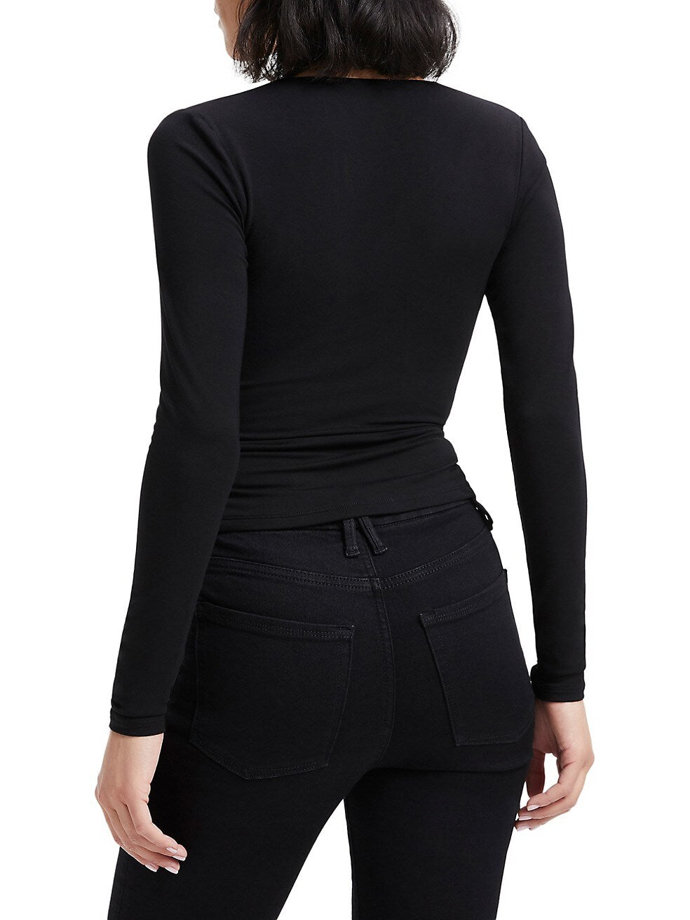 Good American Good Touch Wrap Top