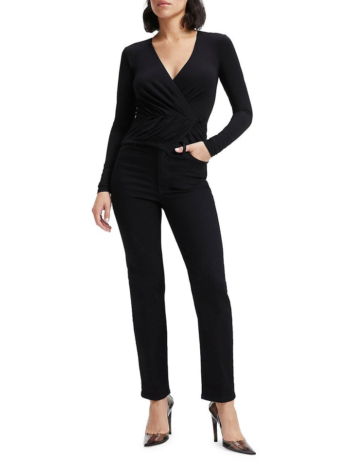 Good American Good Touch Wrap Top