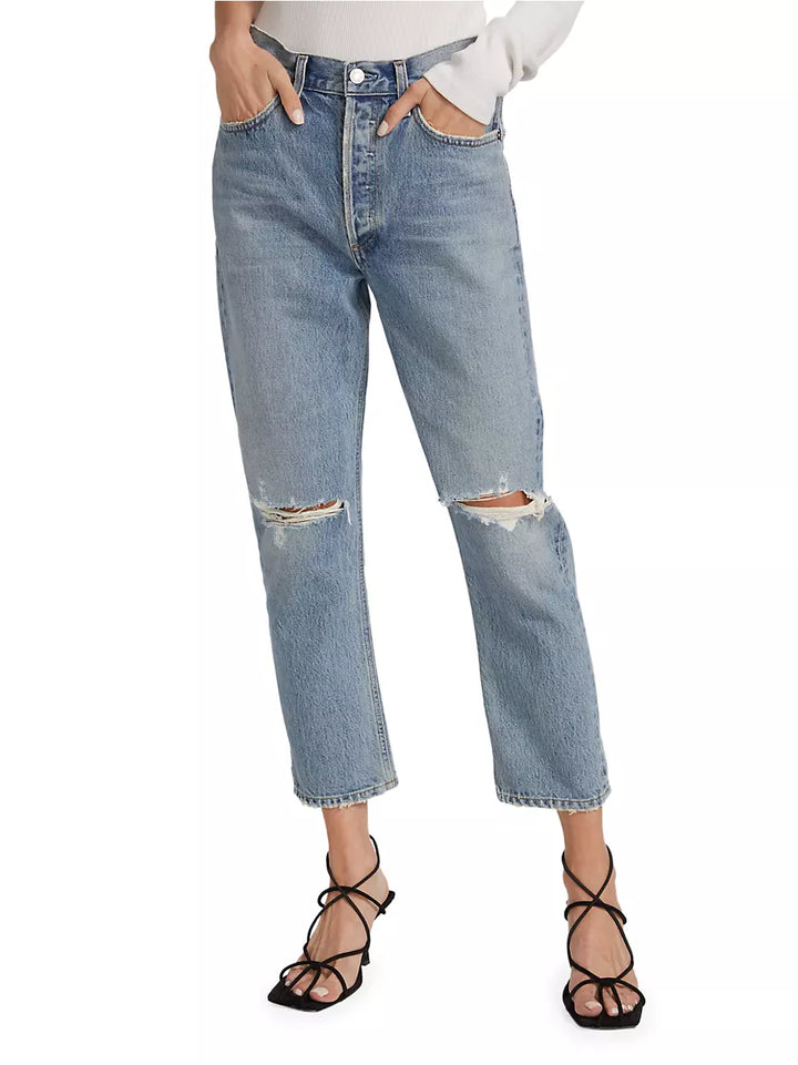 Agolde Riley Distressed Crop Jeans