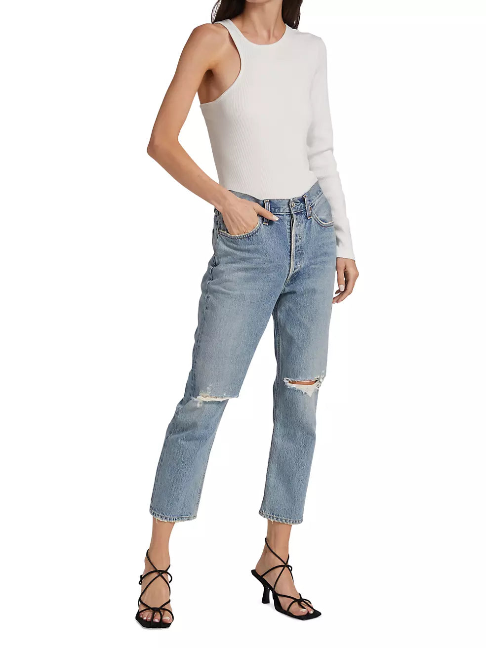 Agolde Riley Distressed Crop Jeans