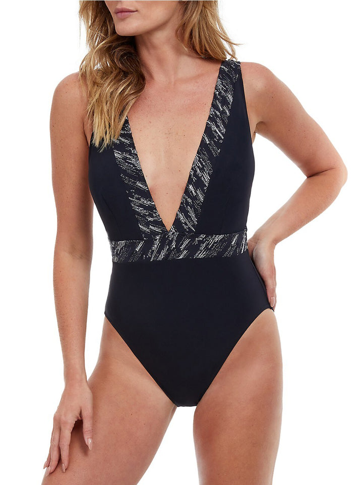 Gottex Swimwear Lurex-Trimmed One-Piece Swimsuit