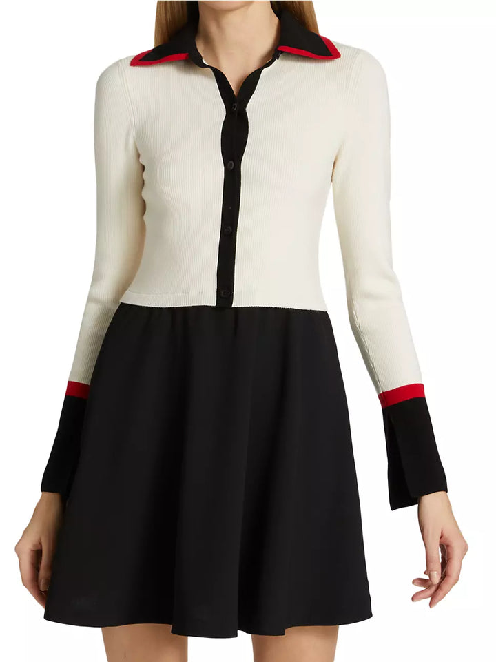 Alice + Olivia Trevor Mixed Media Minidress