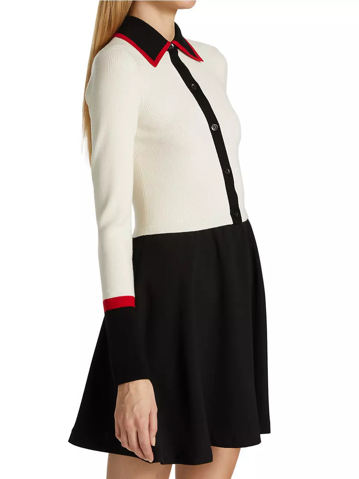 Alice + Olivia Trevor Mixed Media Minidress