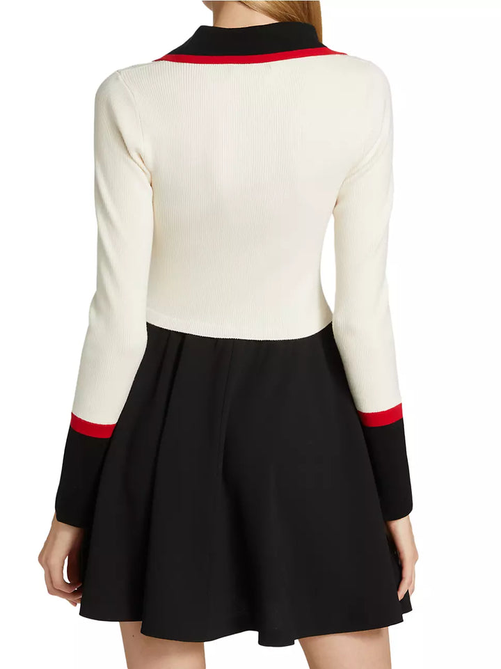 Alice + Olivia Trevor Mixed Media Minidress