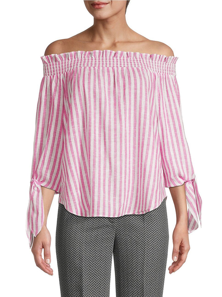 MICHAEL Michael Kors Striped Off-the-Shoulder Top