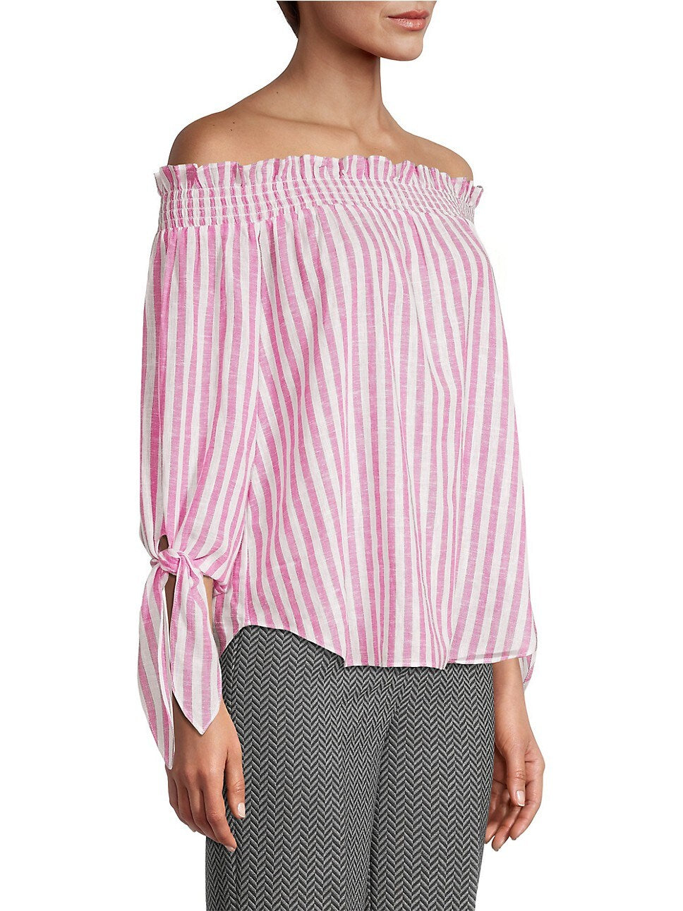 MICHAEL Michael Kors Striped Off-the-Shoulder Top