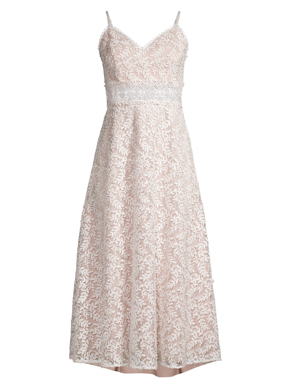 Aidan by Aidan Mattox Embroidered Midi Dress