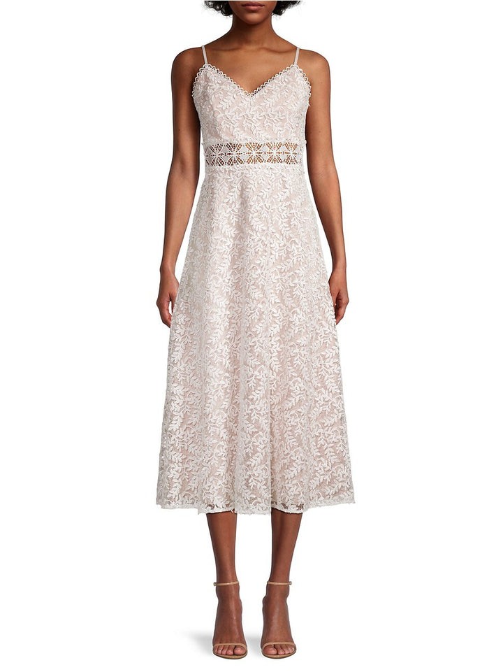 Aidan by Aidan Mattox Embroidered Midi Dress