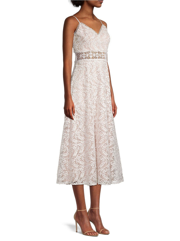Aidan by Aidan Mattox Embroidered Midi Dress