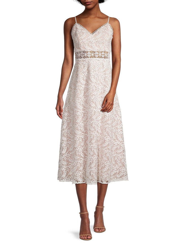 Aidan by Aidan Mattox Embroidered Midi Dress