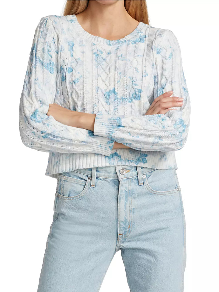 LoveShackFancy Easton Cropped Cable Sweater