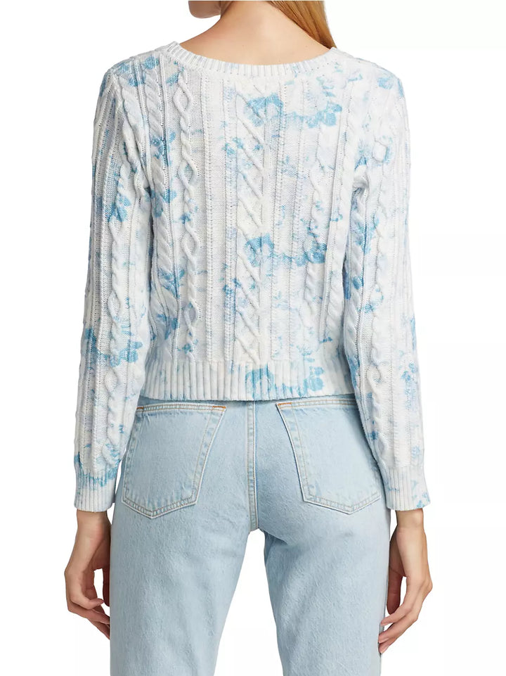 LoveShackFancy Easton Cropped Cable Sweater