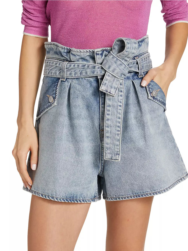 Veronica Beard Jean Nori Paperbag Denim Shorts