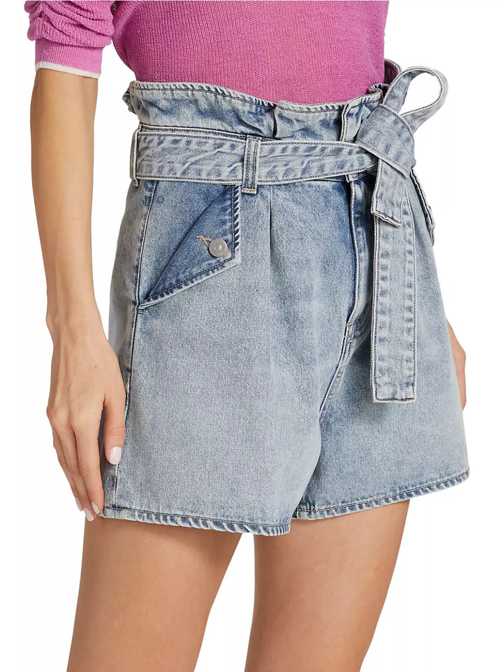 Veronica Beard Jean Nori Paperbag Denim Shorts