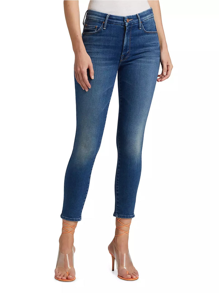 Mother Looker Low-Rise Stretch Skinny Crop Jeans