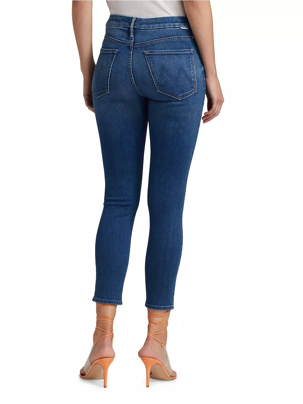 Mother Looker Low-Rise Stretch Skinny Crop Jeans
