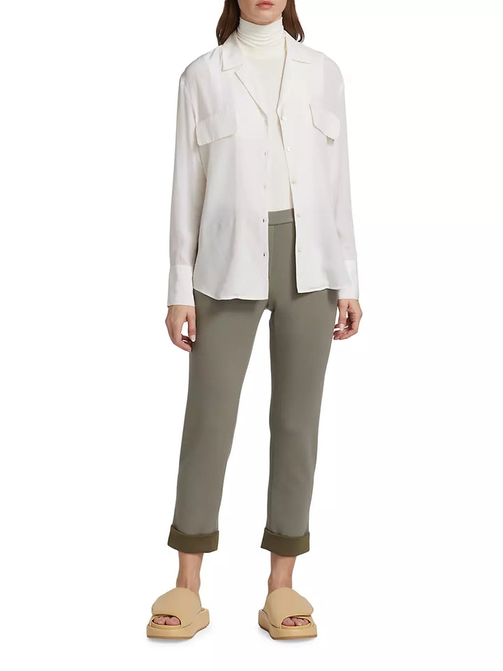 Theory Treeca Elasticized Ankle-Crop Pants