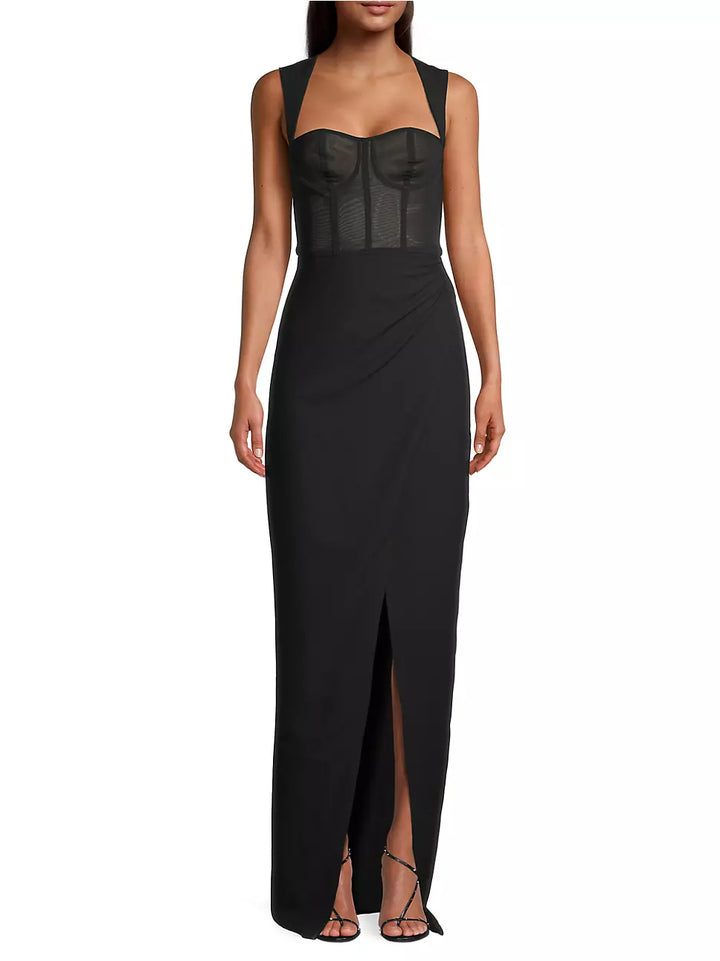 Black Halo Malvina Bustier Column Gown