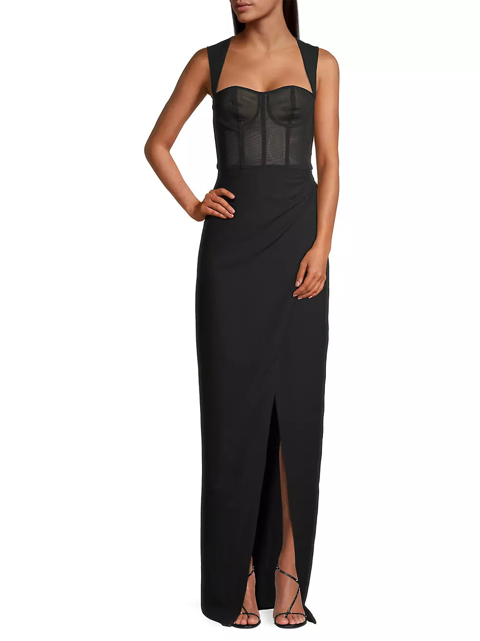 Black Halo Malvina Bustier Column Gown