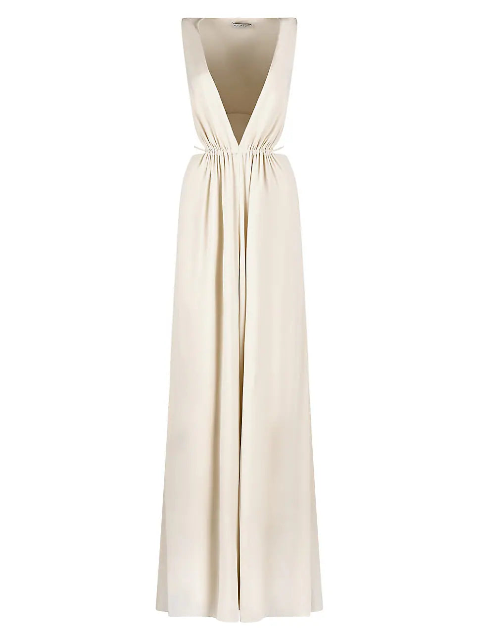 HALSTON Megan Deep V Back Cutout Gown