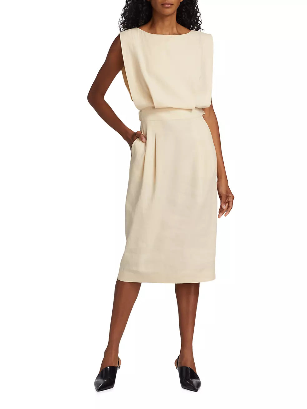 Lafayette 148 New York Sleeveless Extended Blouson Dress